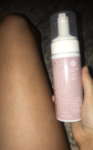 Customer photo review of Fusion Express Self Tan Mousse + FREE 40ML Tan Removal Mousse