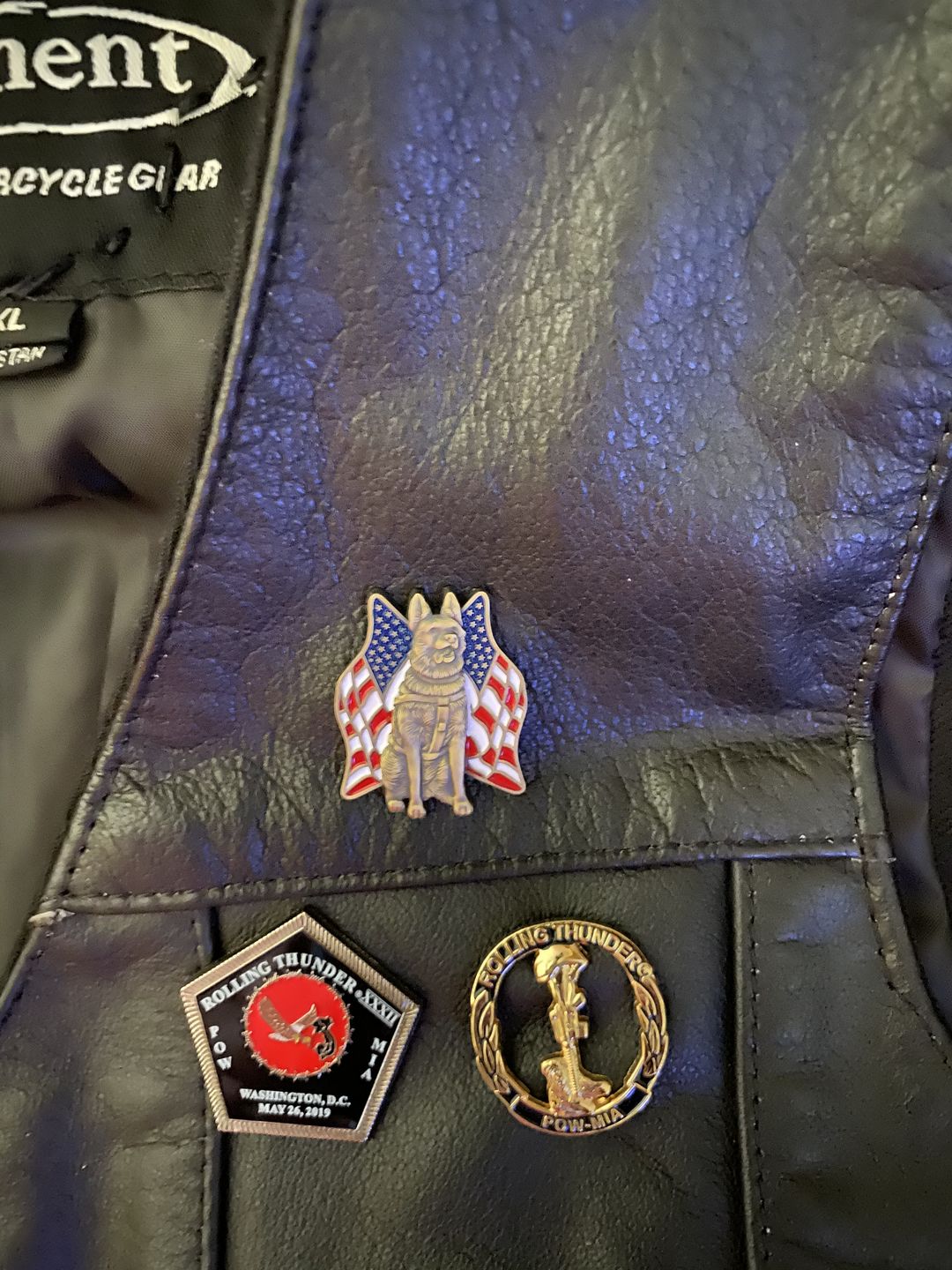 Customer photo review of K-9 Veteran Pin