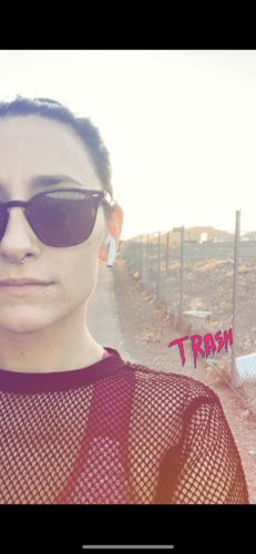 Customer photo review of Cropped Net T-Shirt - Black