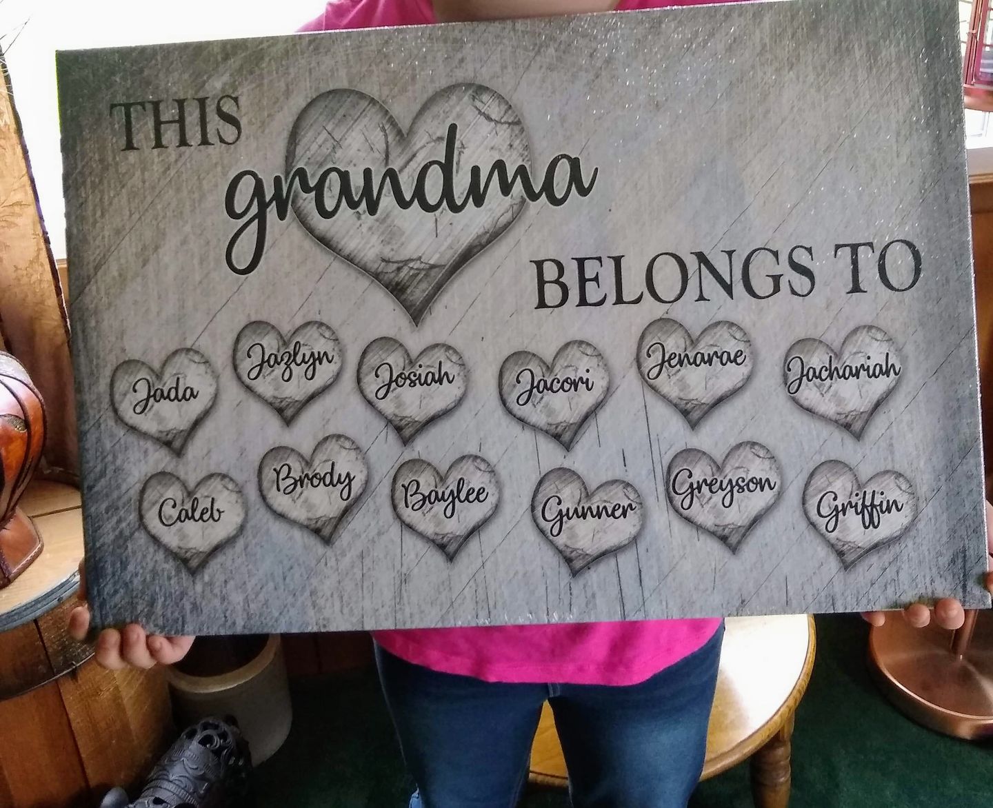 Customer photo review of Personalized "This Grandma Belongs To" Premium Canvas