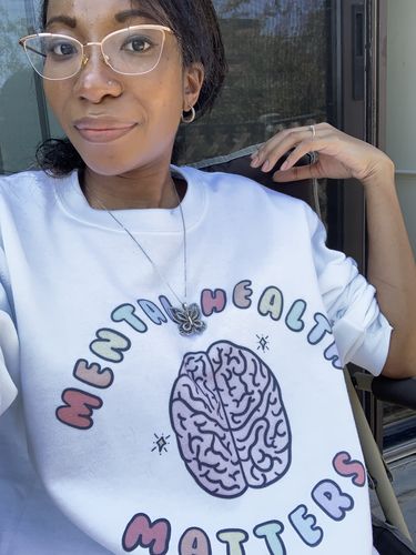 Customer photo review of Mental Health Matters (Brain) -- Sweatshirt