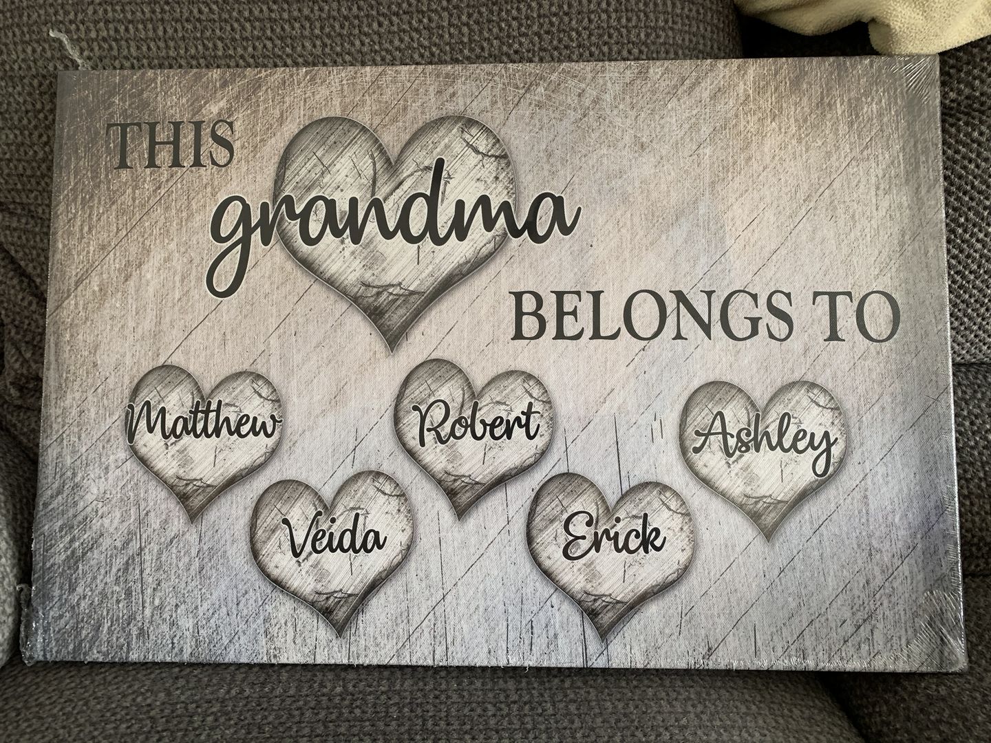 Customer photo review of Personalized "This Grandma Belongs To" Premium Canvas