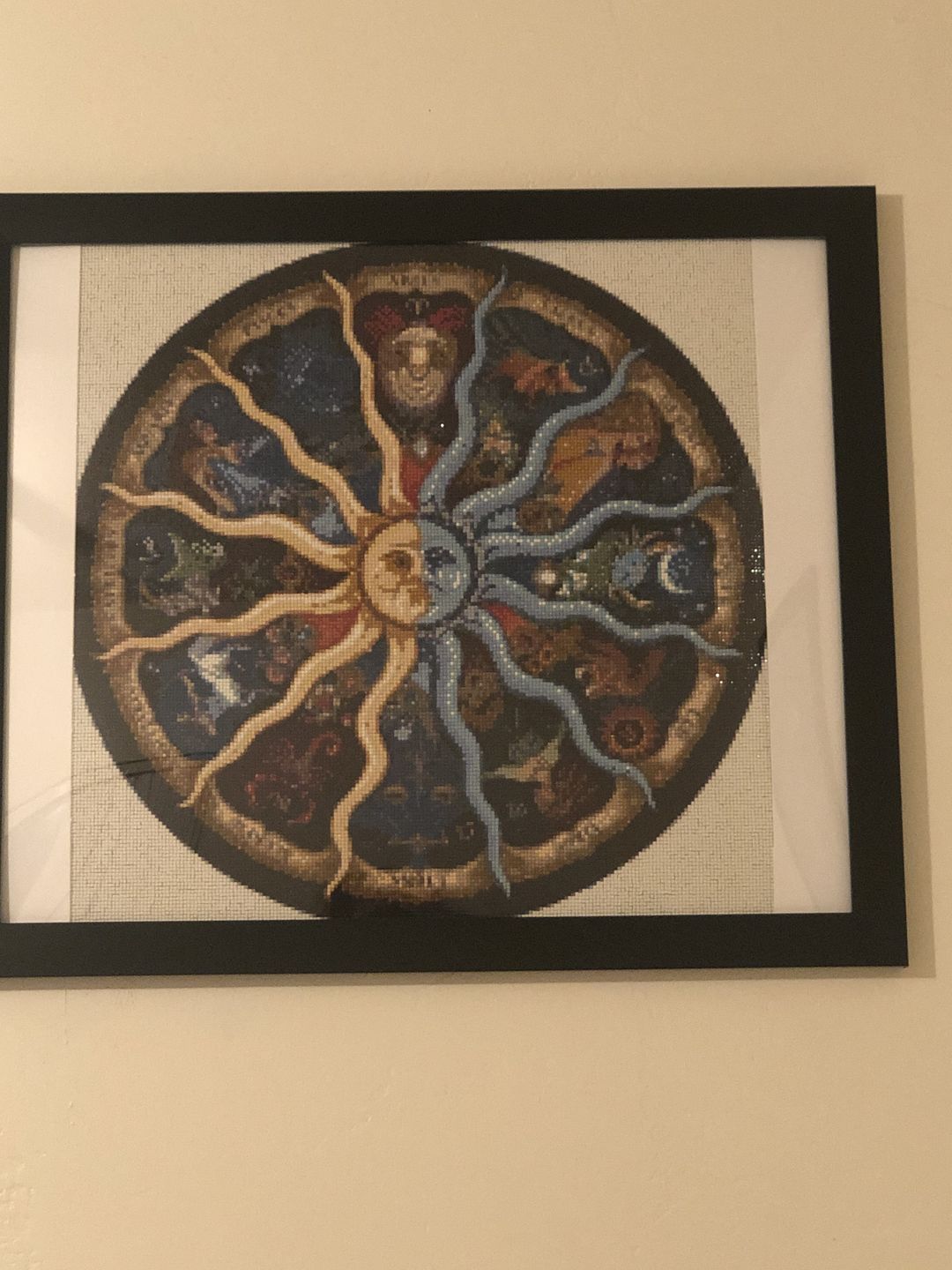 Customer photo review of Sun and Moon - Diamond Painting Kit