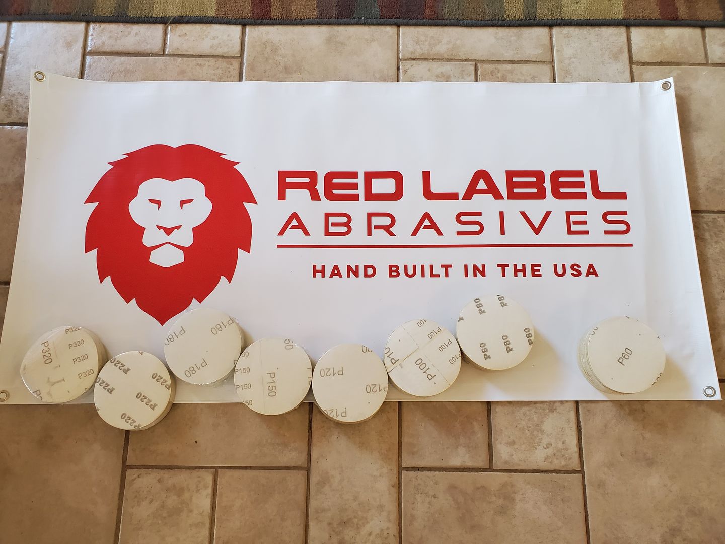 Customer photo review of 5 Inch Hook and Loop Gold Sanding Discs, 50 Pack