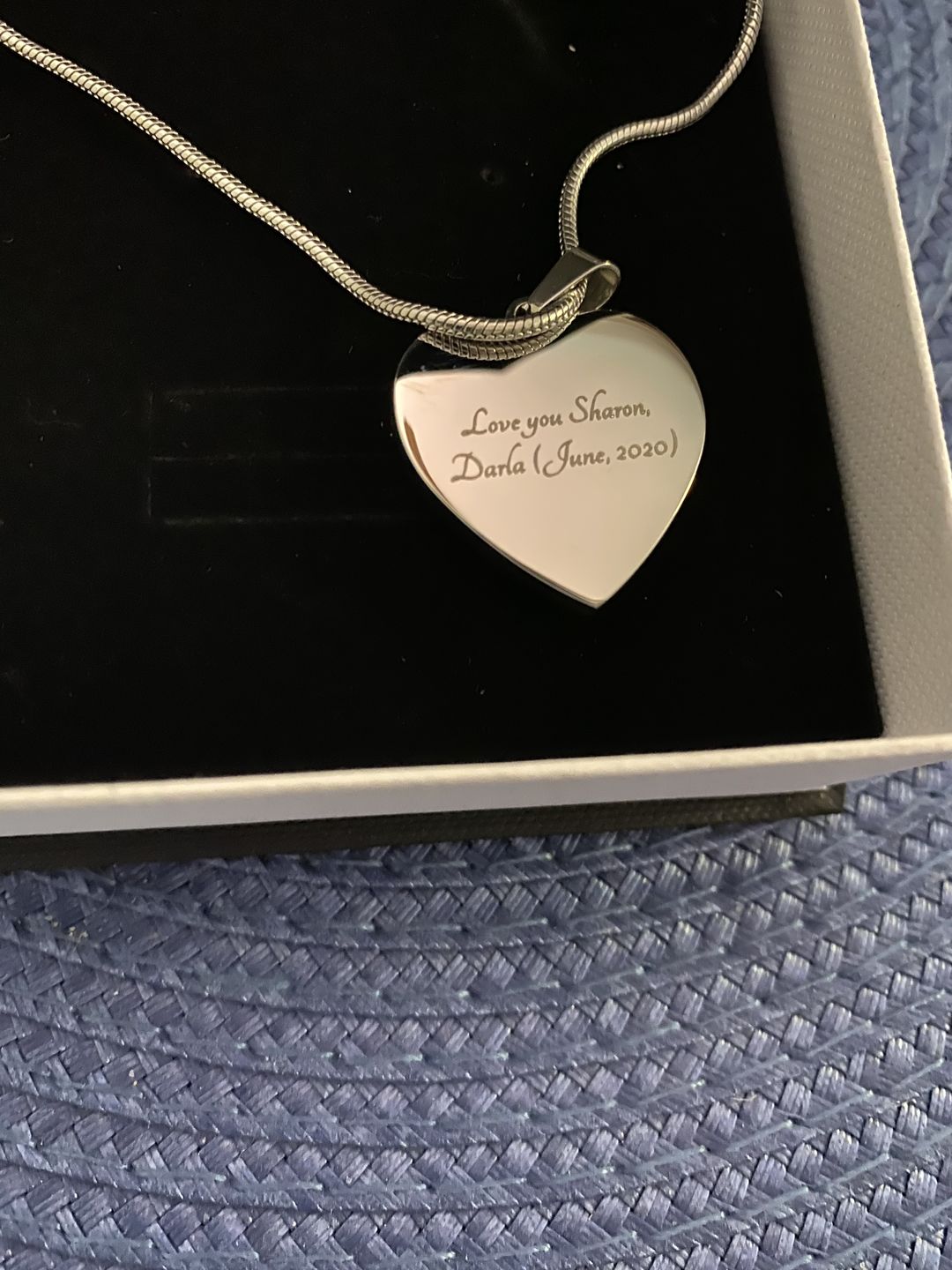Customer photo review of Bohemian Hummingbird - Heart Necklace