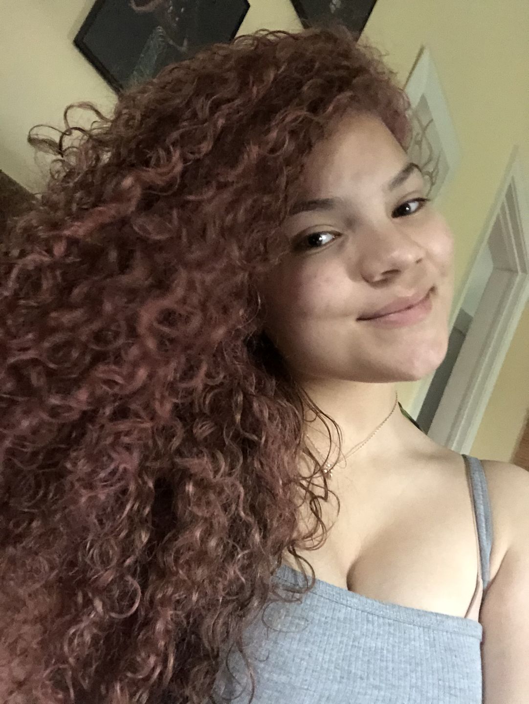 Customer photo review of Curly Hair Moisturizer for Strengthening Hair with Organic Avocado Oil and Organic Castor Oil with Vanilla Berry Fragrance