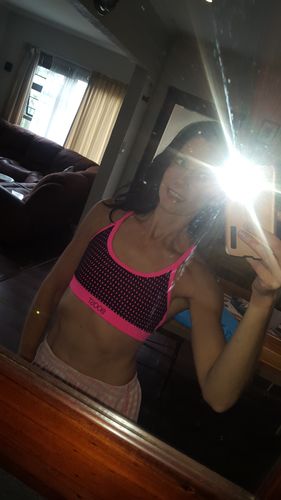 Customer photo review of AR 1530 - Big Hole Mesh Plaited Strap Crop Top