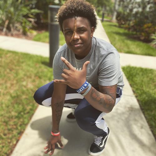 Customer photo review of Zip Pocket Dual Stripe Track Pants Navy - White (ZCM4386PS)