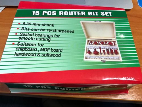 Customer photo review of 1/4 INCH SHANK TUNGSTEN CARBIDE ROUTER BIT 15PCS