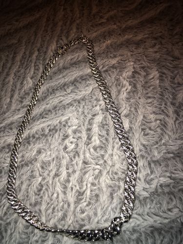 Customer photo review of White Gold Finish Iced Out Miami Cuban Chain