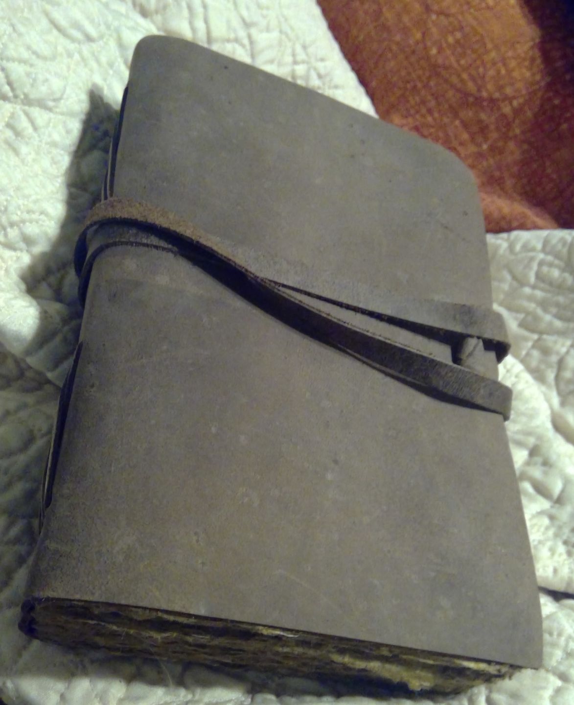 Customer photo review of Vintage Leather Journal – Handmade Notebook