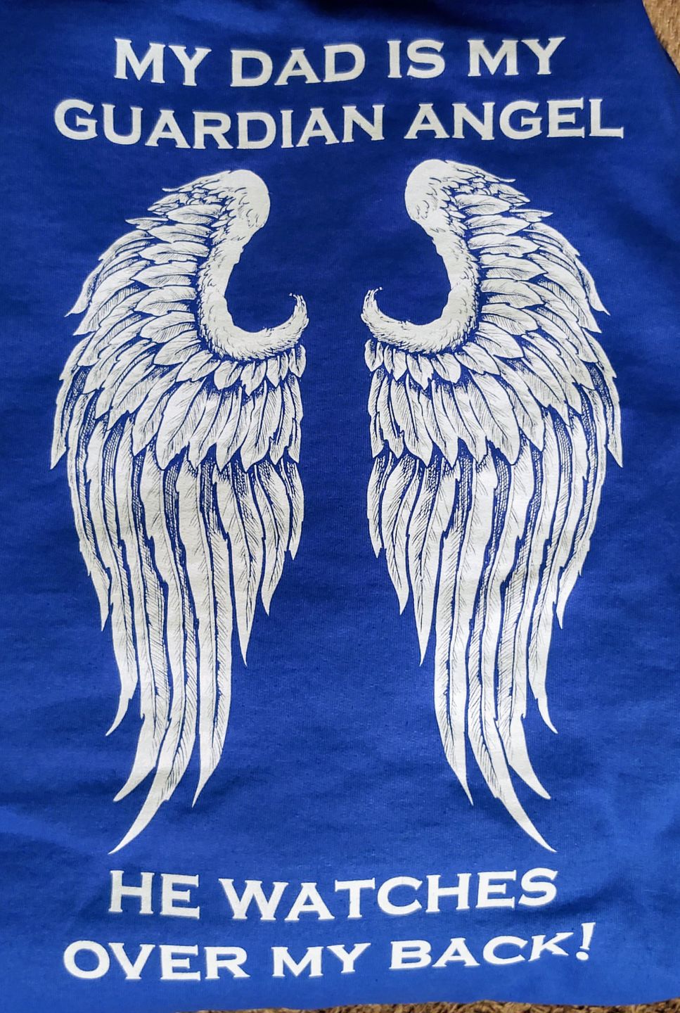 Customer photo review of My Dad Is My Guardian Angel Hoodie