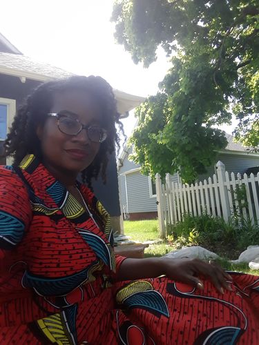 Customer photo review of African Ankara Beeha Wrap Dress