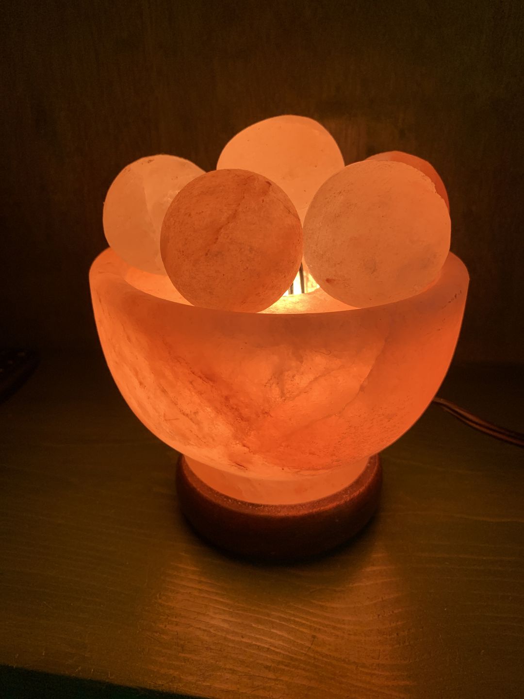 Customer photo review of Himalayan Salt Lamp with Heated Stone Massage Balls