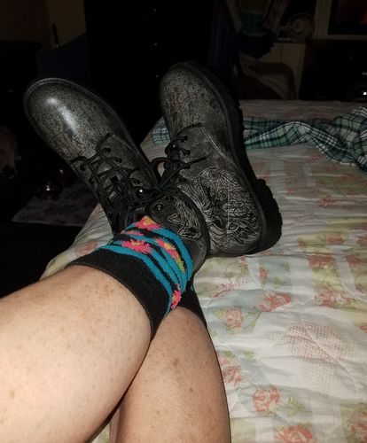 Customer photo review of Wolf Dream Catcher Handcrafted Boots