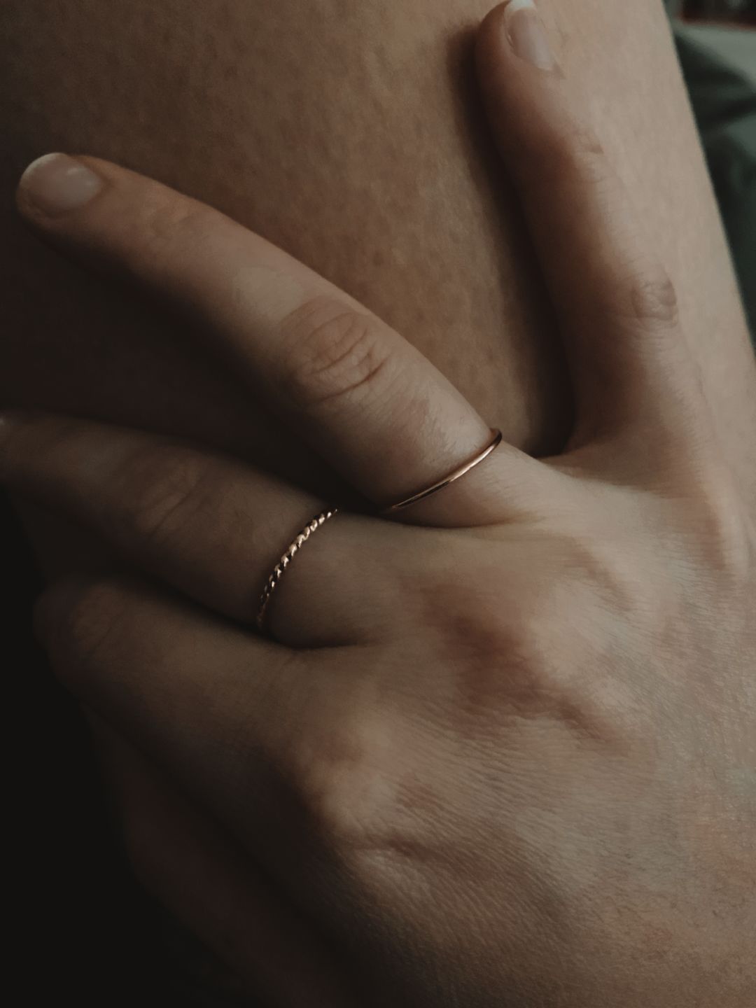 Customer photo review of Gold or Rose Twisted Stacking Ring