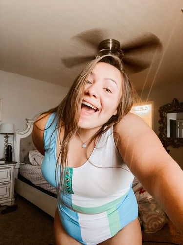 Customer photo review of Beach Babe Top | Blue | Final Sale