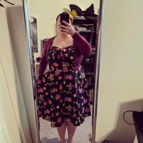 Customer photo review of Kyla Sea Life Print Dress by Miss Lulo