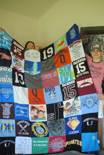 T-shirt quilt featuring underwood pirates by Tiffany from MS