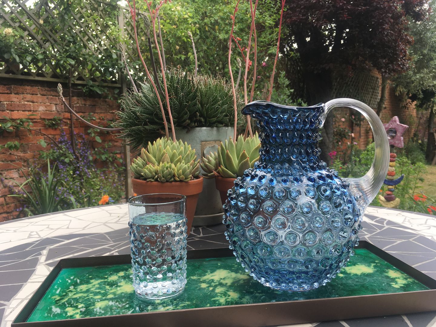 Customer photo review of Underlay Blue Smoke Hobnail Jug