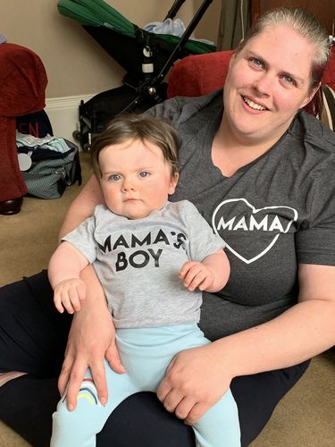 Customer photo review of Mama & Mama's Boy Mum & Kid Matching Tees (MRK X)