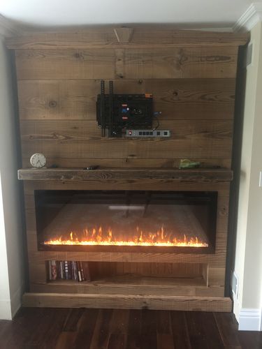 Customer photo review of Napoleon PurView 60'' Wall Mount Built In Recessed Electric Fireplace