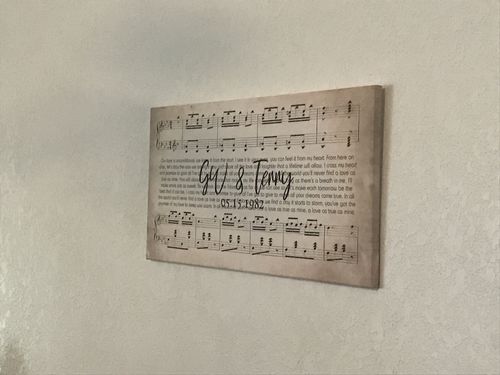 Customer photo review of Custom Couple Music Premium Canvas - Ready to Hang