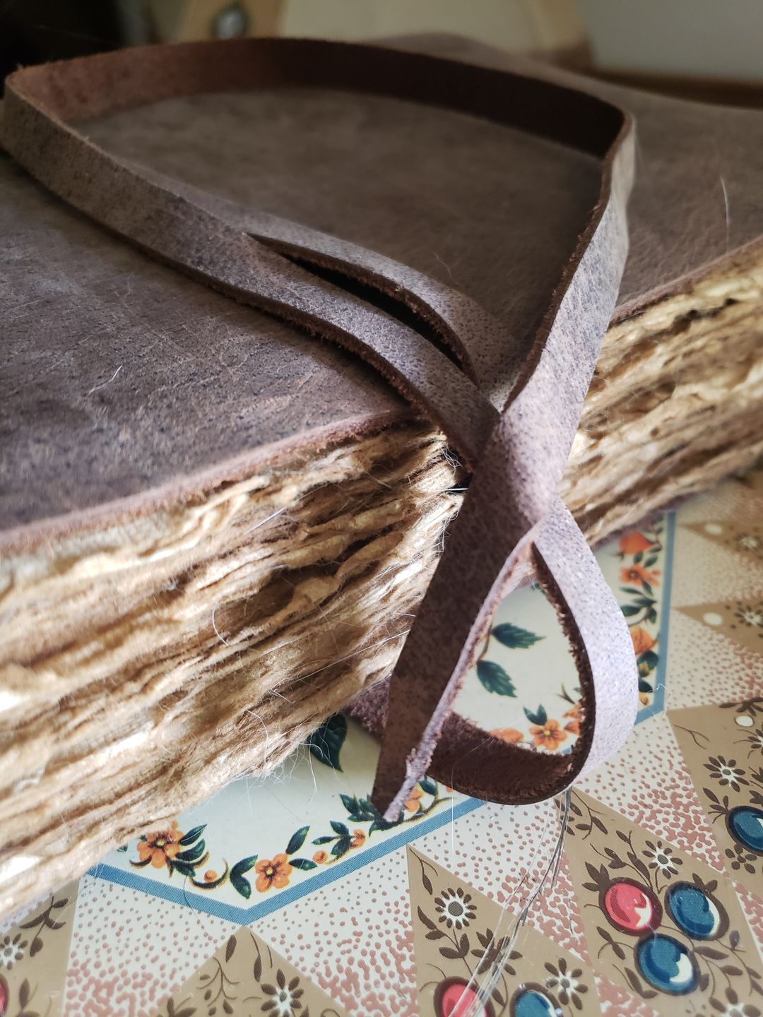 Customer photo review of Vintage Leather Journal – Deckle Edge Paper