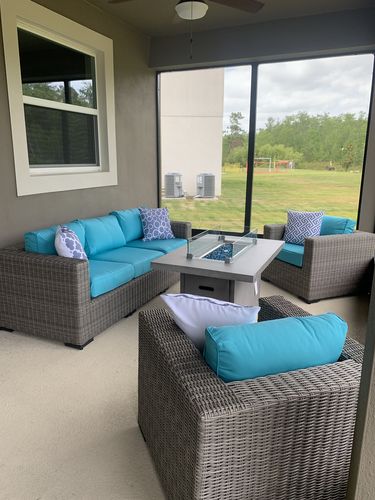 Customer photo review of Tuscany Outdoor Patio Armchair in Gray