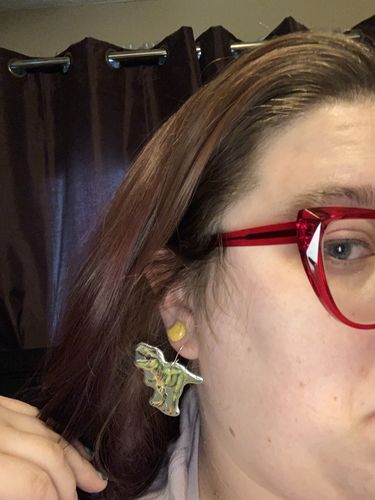 Customer photo review of The Book of Pop Out Earrings