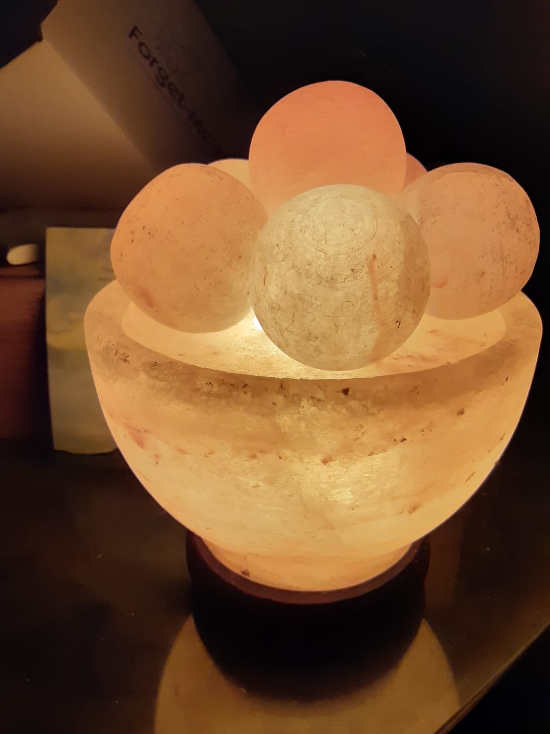 Customer photo review of Himalayan Salt Lamp with Heated Stone Massage Balls