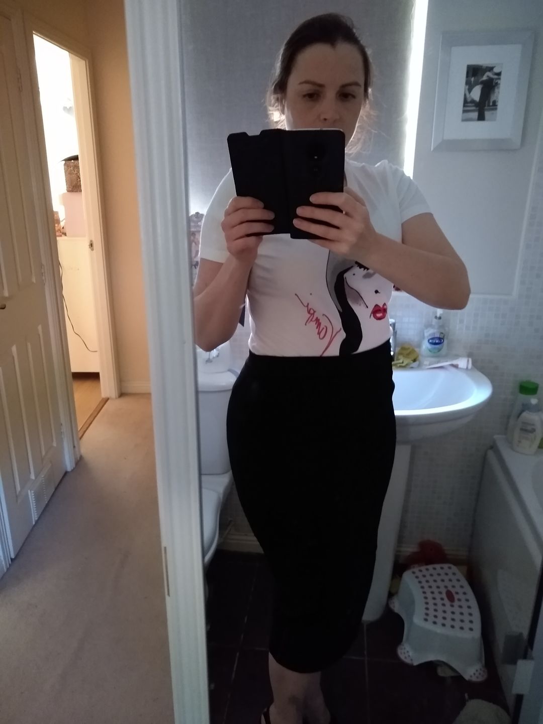 Customer photo review of Vamp Pencil Skirt in Black