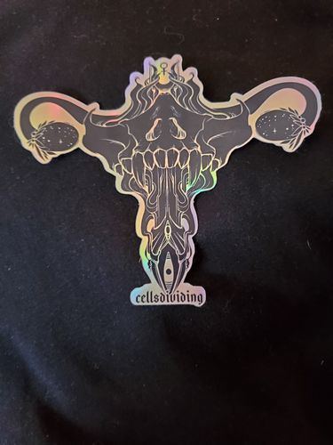 Customer photo review of Death Metal Uterus, Holographic Sticker