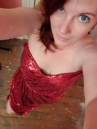 Customer photo review of Strapless Sequin Bridesmaid Dress