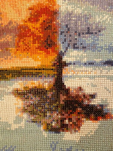 Customer photo review of Kit Broderie Diamant "Arbre des 4 Saisons"