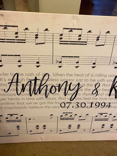 Customer photo review of Custom Couple Music Premium Canvas - Ready to Hang