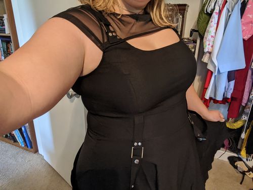 Customer photo review of Goth Open Chest Sexy Dress