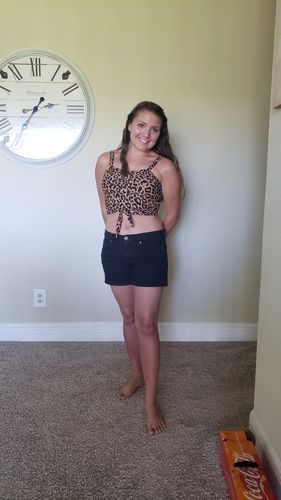Customer photo review of Stay-Cation Top | Leopard Print