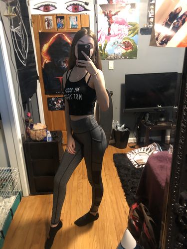 Customer photo review of Mesh Active Butt Lift Leggings - Salt & Pepper