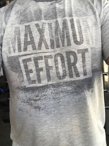 Customer photo review of Maximum Effort - Men's Sweat Activated T-Shirt