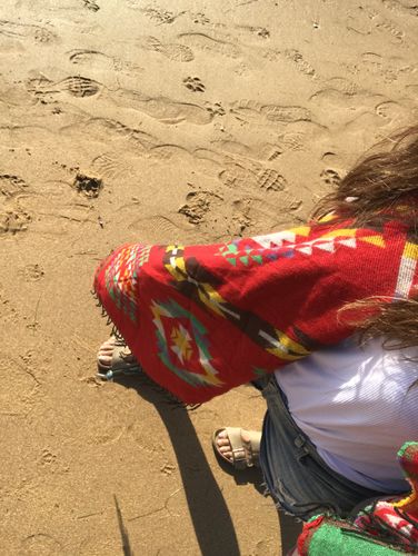 Customer photo review of Buykud Autumn Winter Warm Printed Scarf Hooded Cloak