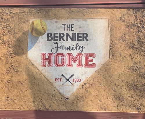 Customer photo review of Personalized Home Plate Welcome Mat