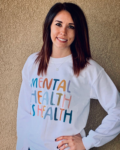 Customer photo review of Mental Health Is Health -- Sweatshirt