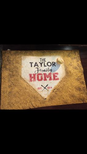 Customer photo review of Personalized Home Plate Welcome Mat