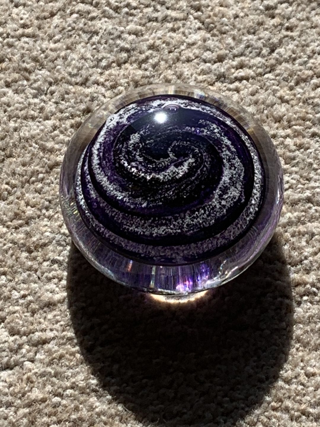 Customer photo review of Swirl Paperweight with Cremation Ash