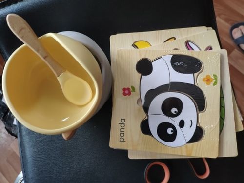 Customer photo review of DineBaby "Silicone Baby Feeding Bowl Set"