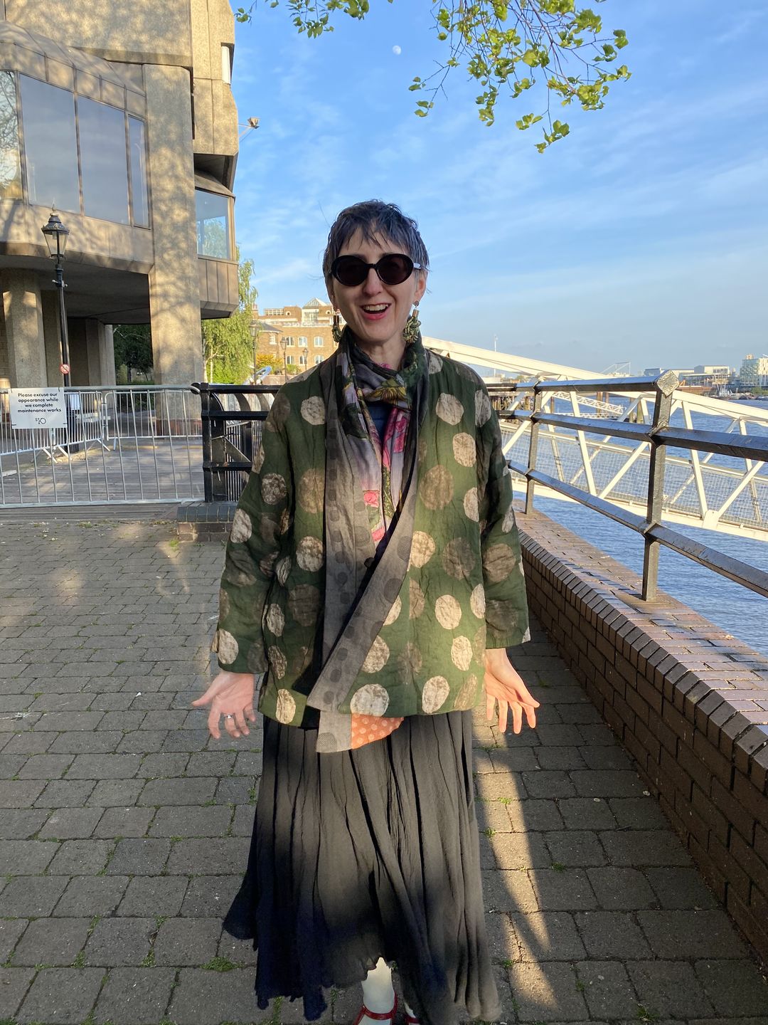 Customer photo review of Plus Size - Irregular Geometric Pattern Retro 100% Cotton Coat
