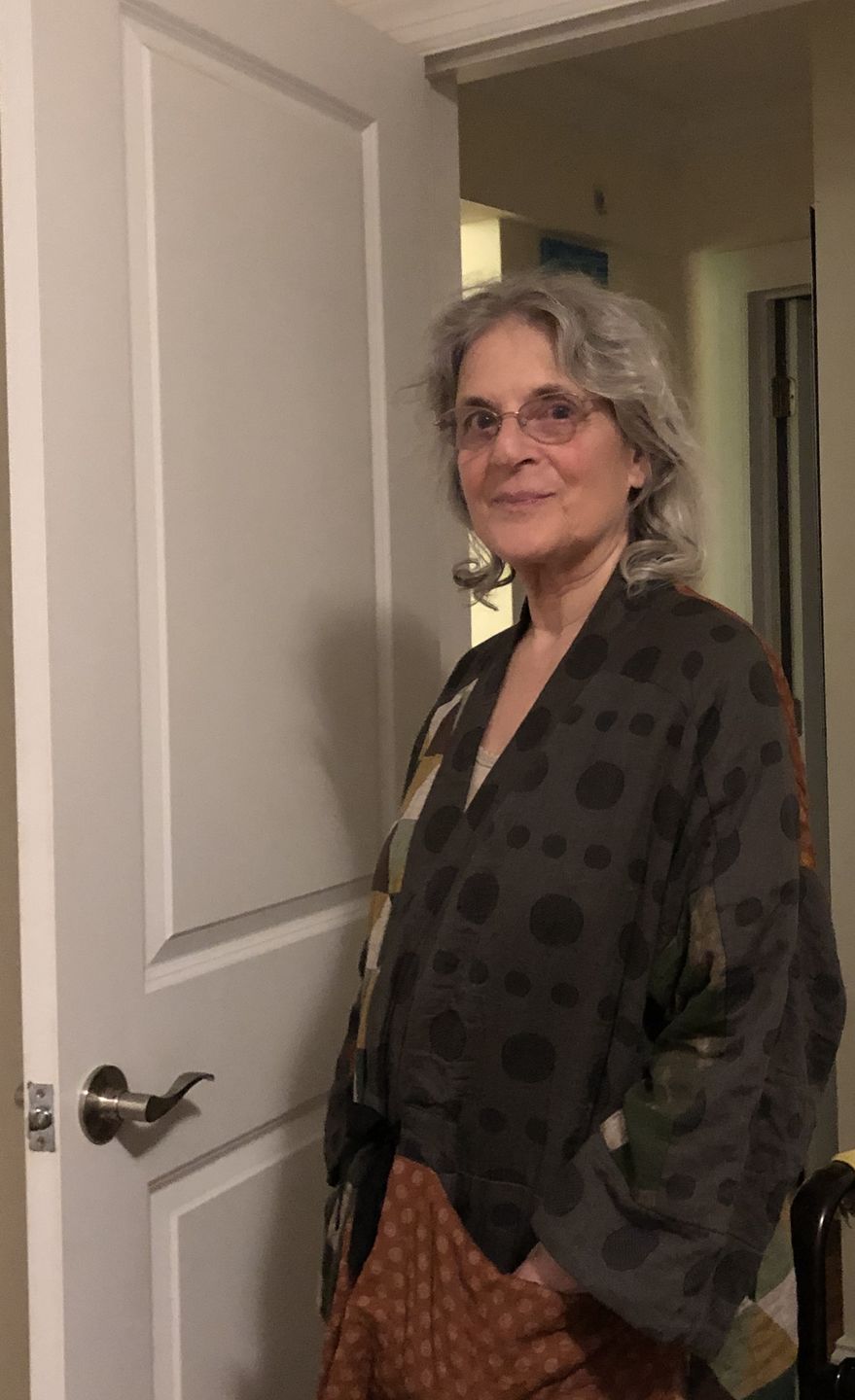 Customer photo review of Plus Size - Irregular Geometric Pattern Retro 100% Cotton Coat
