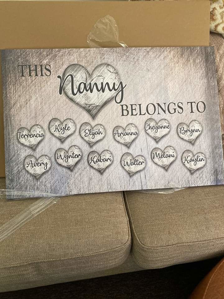 Customer photo review of Personalized "Grandchildren Fill A Space In Your Heart" Premium Canvas