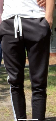 Customer photo review of Reflective Tape Track Pants Black (1A1-450)